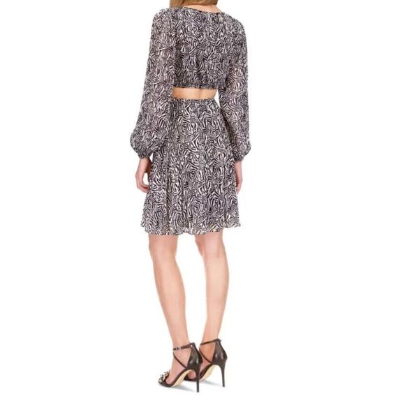 MICHAEL Michael Kors MR381F17N8 Women's Sz XS Zebra Print Cutout Dress - Picture 14 of 14
